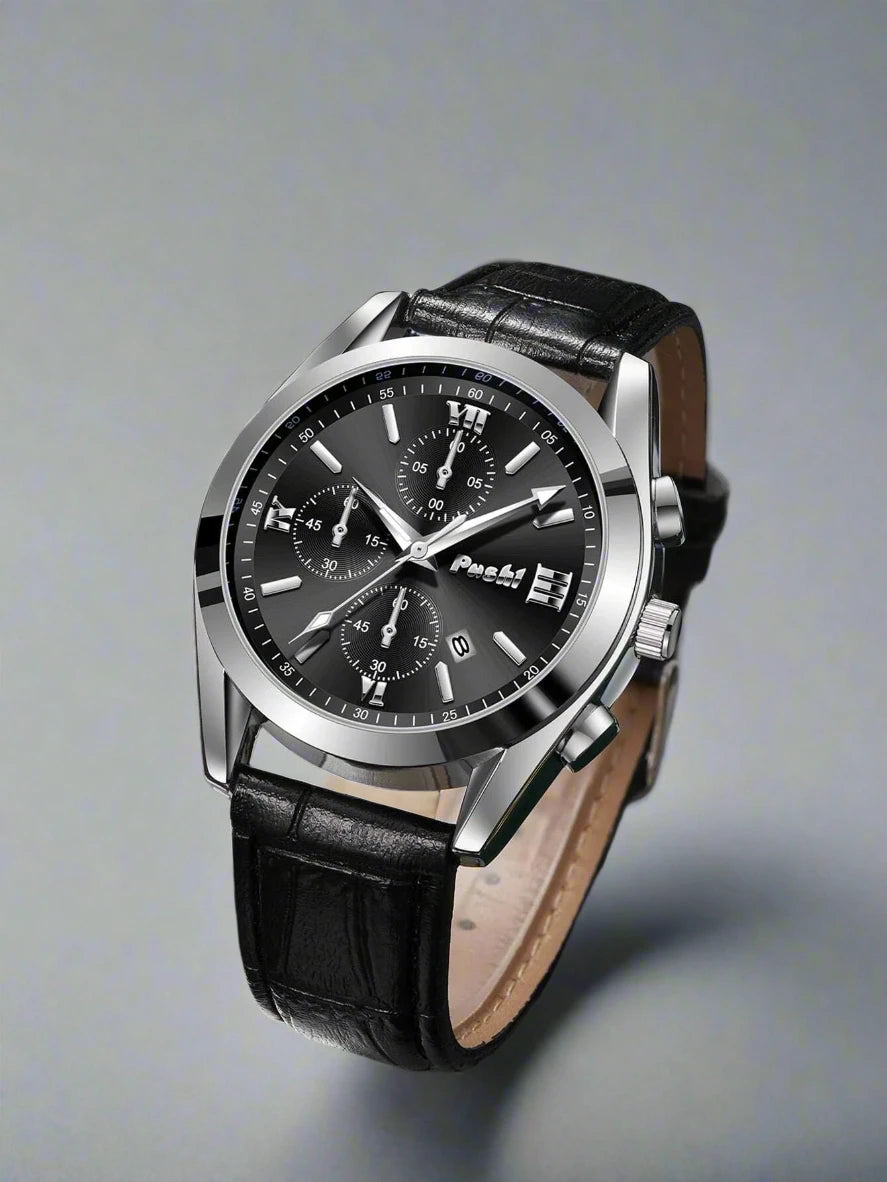 Stainless Steel Leather Watch 