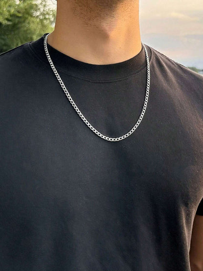 Fashion Men'S Lock Chain Necklace/Stainless Steel Waterproof & Anti-Fading Chain/Simple Silver Men'S Chain/Gift for Him