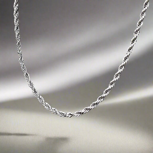 1Pc Classic Rope Chain Men'S Necklace Width 3 MM Stainless Steel Chain Necklace for Men Women Jewelry