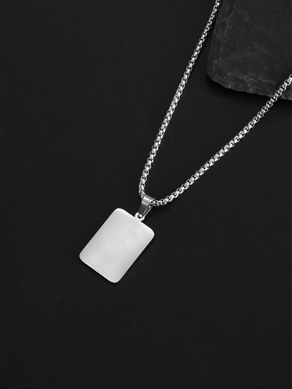 1Pc Men'S Stainless Steel Sweater Chain Poker Card Shaped Pendant Necklace, Including One Spades a and One Heart Shaped Pendant